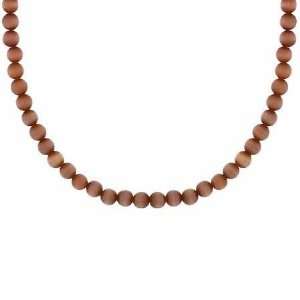   4mm Simulated Brown Cats Eye Stone Bead Beaded Chain 15 19 Necklace