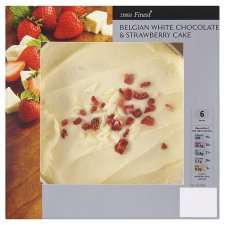 Tesco Finest White Chocolate And Strawberry Cake   Groceries   Tesco 