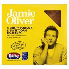 Jamie Oliver 4 Pollock And Sweetcorn Fishcakes 200G   Groceries 