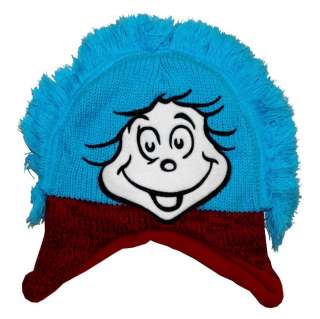 Thing One Face Dr Seuss Cartoon Toddler Knit Beanie Hat  
