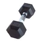 Cap Barbell 12 lb Rubber Head & Contoured Chrome Handle Hex Dumbbell