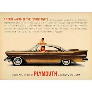1957 Ad 60 Plymouth Fury 301 Torsion Aire Ride V8   Original Print 