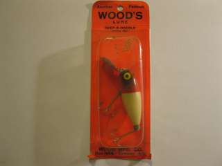 Vintage Woods DEEP R DOODLE Fishing Lure RED HEAD  