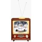  16 Retro Musical TV Television Set with Animated Christmas Train