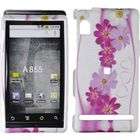   Droid A855 Hot Pink Purple Flowers Snap On Protector Case Faceplate
