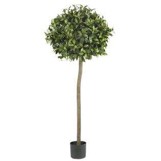   By Nearly Natural 5 Ft Sweet Bay Ball Topiary Silk Tree 