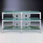 VTI 3 shelf Audio/Video Rack in Silver with Frosted Glass Shelves