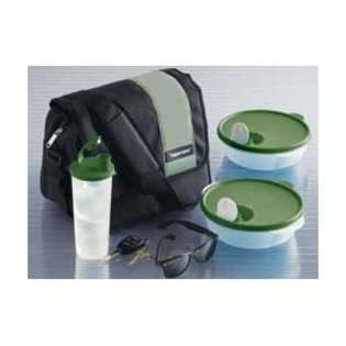 Tupperware His Lunch Set Insulated Bag, Tumbler, Bowls in Green and 