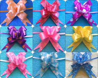 45pcs 7/8“x17” Pull Flower Ribbon Bow Gift Wrap 9 COLOR  