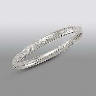 Girls Engraved Bangle Bracelet in Sterling Silver  Jewelry Childrens 