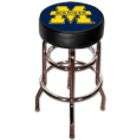   Fan Products College Chrome/Vinyl Double Rung Bar Stool   Michigan
