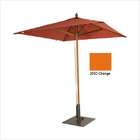   Orange African Mahogany Square Patio Market Umbrella NEW