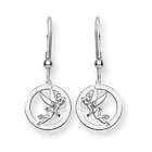   earrings Sterling Silver Disney Tinker Bell Round Dangle Wire Earrings