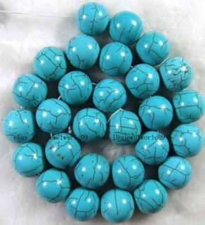 4mm 6mm 8mm 10mm 12mm 14mm Blue Howlite Turquoise Round Beads 15 