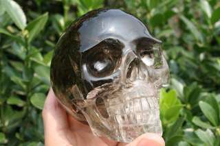 Clear Smokey Quartz Crystal Skull, Healing  
