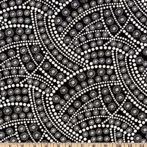  45 Wide Masquerade Floral Dots Black Fabric By The Yard 