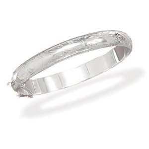  9mm Engraved Sterling Silver Bangle Jewelry