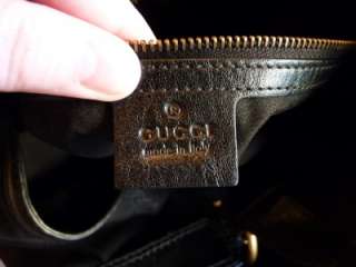   Authentic Gucci LARGE Black Monogrammed Jockey Shoulder Bag 203542