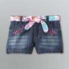 Route 66 Infant & Toddler Girls Embroidered Denim Shorts
