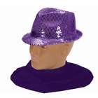 Forum Purple Sequin Fedora Hat Costume Accessory