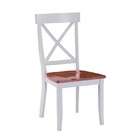 Home Styles Set of 2 Dining Chairs with Cross Back in White and 