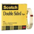   665 Double Sided Office Tape  1/2 x 36 yards  3 Core  Clear