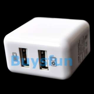 Dual USB AC Wall Charger For iPhone 2G 3G 3GS 4G TOUCH  
