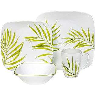 Corelle Square Bamboo Leaf 16 Piece Dinnerware Set  For the Home 