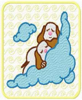 SLEEPY TIME BABY QUILT BLOCK EMBROIDERY MACHINE DESIGNS  