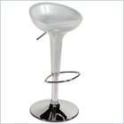   Ashby Adjustable Height Bar or Counter Stool in Silver,Chrome