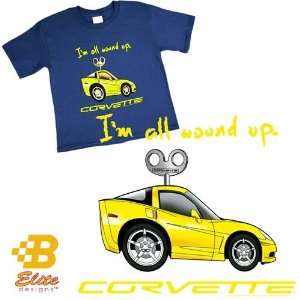  Designs BDC6STY907 L C6 I m All Wound Up Youth Royal Blue Corvette 