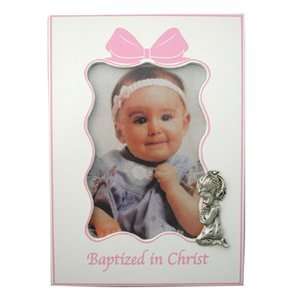  5 X 7 Wood Girl Baptism Plaque Picture Frame Gift New 