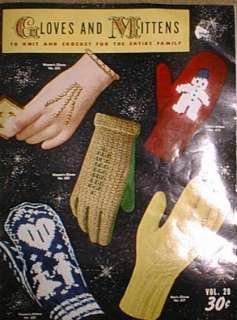 1953~VINTAGE GLOVES & MITTENS TO KNIT & CROCHET FOR FAMILY~VOL 29~FAIR 