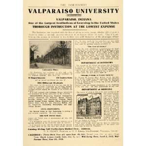  1911 Ad Valparaiso University Indiana Accredited School 