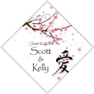 Wedding Favors Cherry Blossom Design Diamond Shaped Personalized Thank 