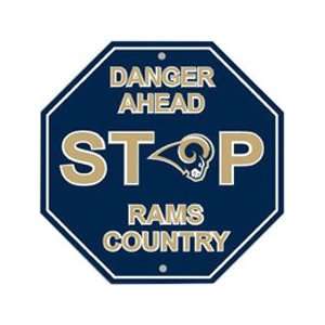  St. Louis Rams Plastic Stop Sign Danger Ahead Rams 