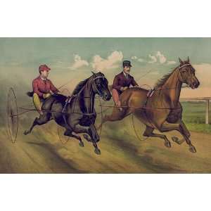   Fridge Magnet Horse Racing and Trotting A Champion Race Vintage Image