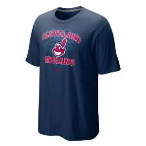    Cleveland Indians Navy Nike Team Arch Tee