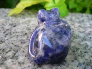 Hand Carved Blue Jasper Gemstone Cat Figurine S5028  