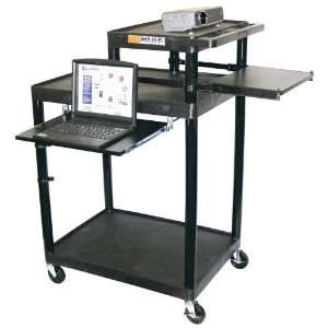  LUXOR 2 Shelf Cart with Upper Flat Shelf, and two pull out 