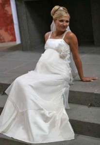 New 24/26 Plus Size Maternity White Wedding Dress Cheap  