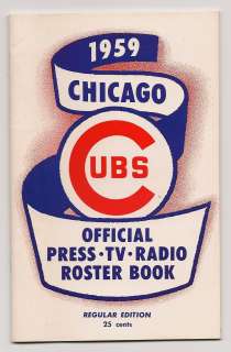 1959 Chicago Cubs Media Guide Beauty  