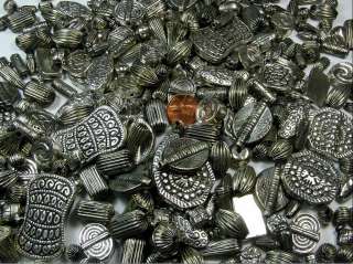 ONE POUND LOT ASSORTED INDIA POT METAL BEADS (BD 228)  