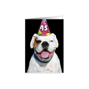  Happy 45th Birthday White Boxer Dog Card Toys & Games