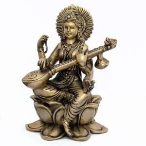  Brass Metal Statue of Goddess Saraswati