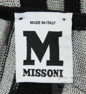 Missoni Black & Grey Striped Knit Ruffled Short Sleeve Dress Size 42 