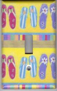 COLORED FLIP FLOPS LIGHT SWITCH PLATE COVER  