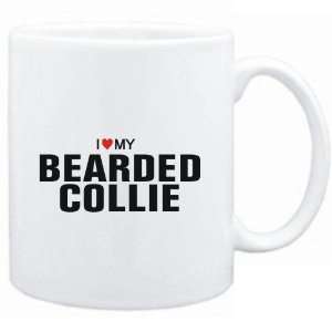    Mug White  I love my Bearded Collie  Dogs