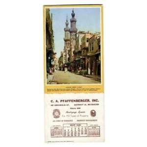  Pfaffenberger Blotter Calendar May 1945 Agmar St Cairo 