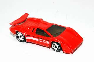 Vintage 1987 Mattel HOT WHEELS Lamborghini COUNTACH LP500S Bright Red 
